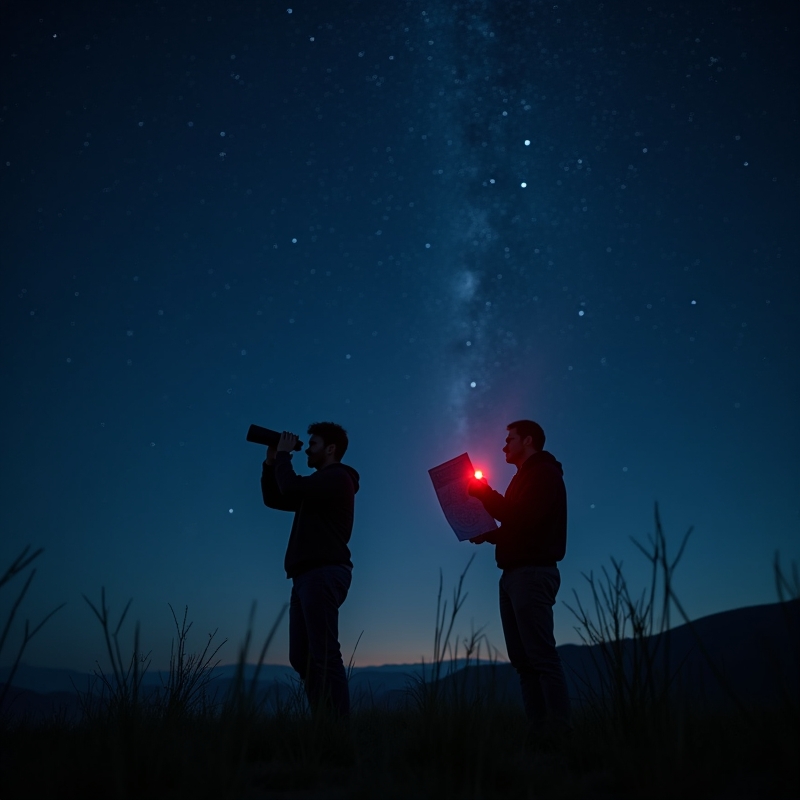 Hem 20 Nybörjare som tittar på natthimlen under en mörk och klar kväll