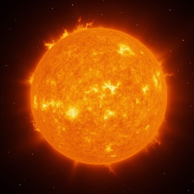 Hem 7 Solen som lysande stjärna i rymden med mörk bakgrund