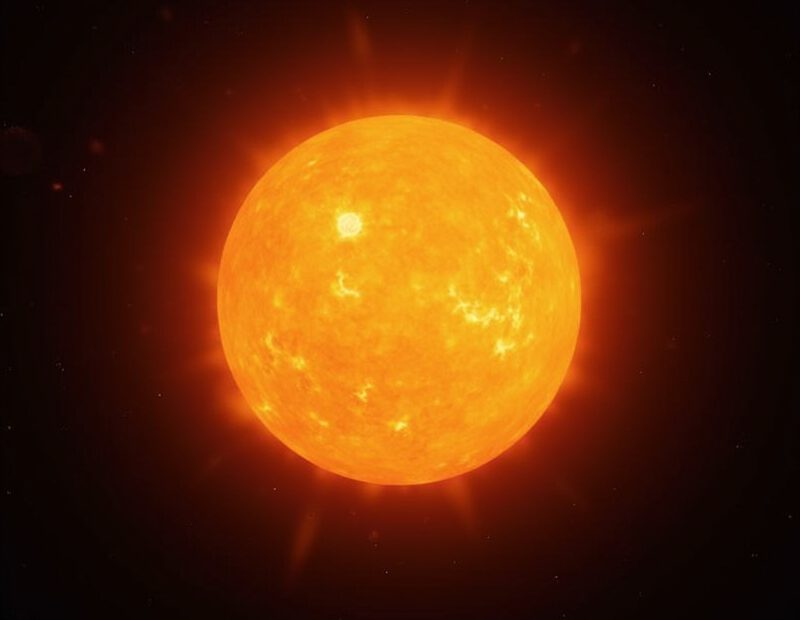 Solen – fakta för nybörjare i solsystemet 1 Solen som lysande stjärna i rymden med mörk bakgrund