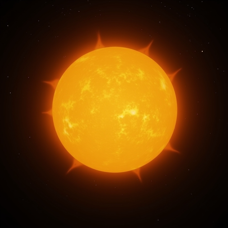 Hem 5 Solen som lysande stjärna mot mörk rymdbakgrund