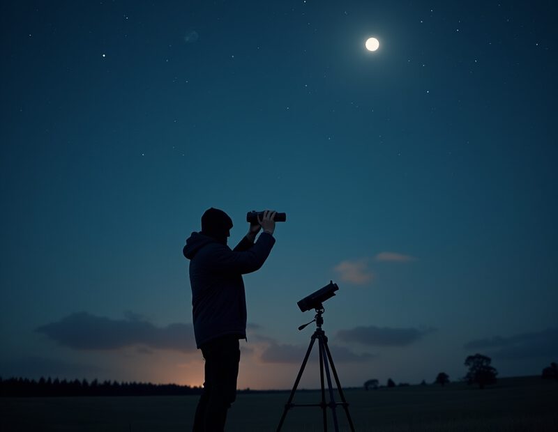 Bästa tipsen om vad man kan se ikväll på himlen 1 Natthimlen över mörk plats med månen och tydliga stjärnor