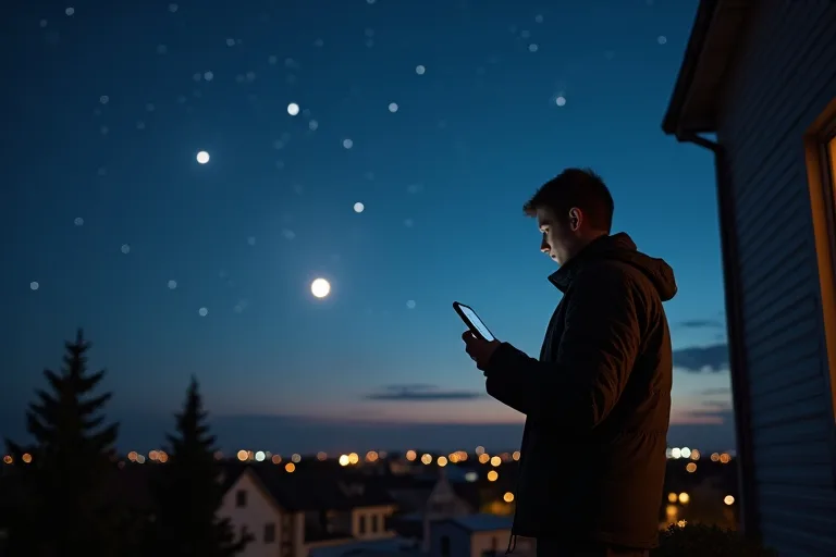 Person som börjar med astronomi hemma