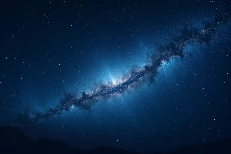 Så fungerar universum på ett enkelt sätt 2 Tydlig natthimmel med svaga galaxdrag och stjärnljus över mörk rymd