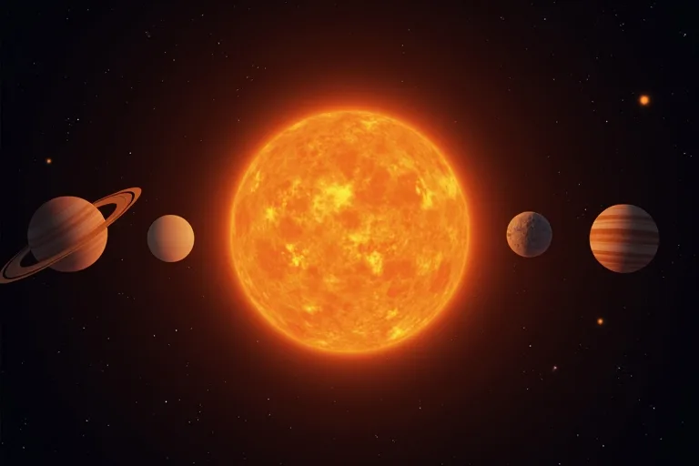 Så fungerar solen i solsystemet 2 Solen med de inre planeterna i bana omkring sig