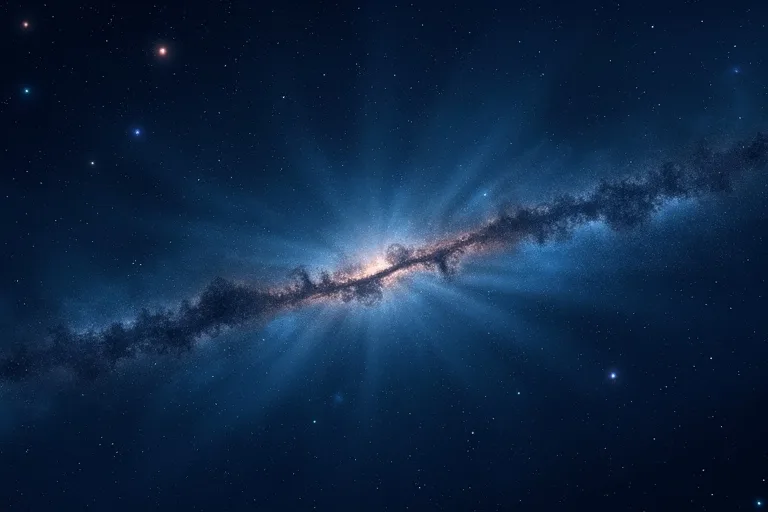 Lugn kosmisk bakgrund som visar samband mellan rymd, ljus och avstånd