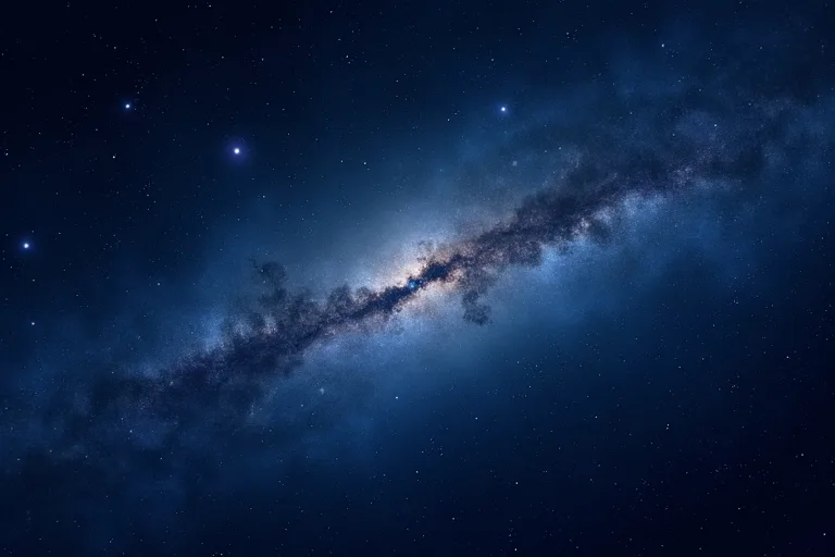 Stjärnfält med svag nebulositet och avlägsna galaxer i lugn natthimmel