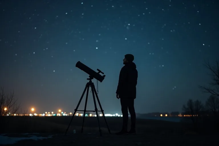 Så påverkar stadsljus vad du kan se på himlen 2 Mörk observationsplats med svagt ljus från en stad i horisonten