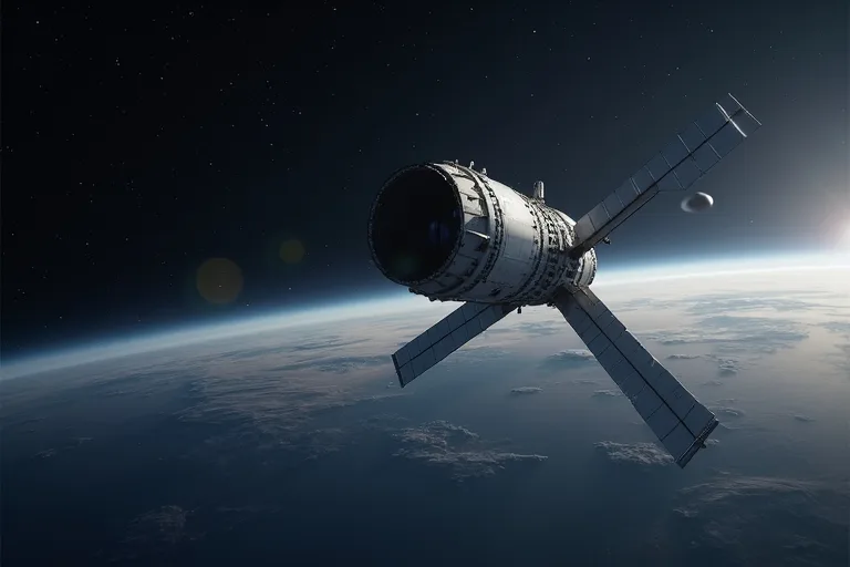 ESA:s nya uppdrag: lugn överblick över vad som är nytt just nu 2 Europeisk rymdfarkost mot mörk rymdbakgrund