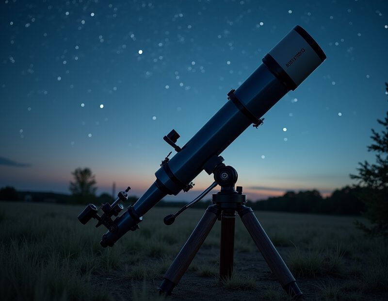 Ett dobson-teleskop uppställt utomhus för kvällens stjärnskådning