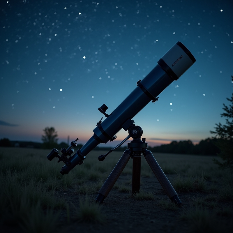 Ett dobson-teleskop uppställt utomhus för kvällens stjärnskådning