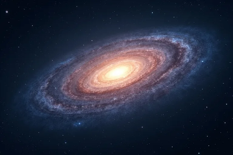 Galaxer för nybörjare: vanliga frågor och tydliga svar 3 Närbild av en spiralgalax med ljus centrumdel och tunna spiralarmar