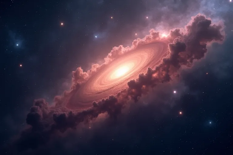 Vad är nebulosor? En enkel förklaring för nybörjare 3 Nebulosa med svagt ljus mot en mörk stjärnhimmel i djupa rymden