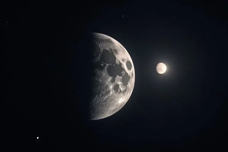 Månen: vanliga frågor och tydliga svar 2 Månen nära jorden i ett enkelt astronomiskt motiv