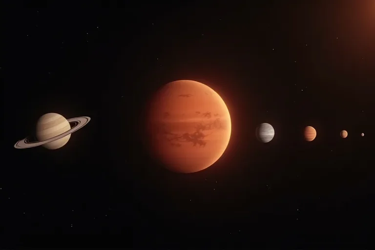 Så fungerar Mars i solsystemet 4 Mars i tydlig skala bland de inre planeterna i en ren astronomisk bild