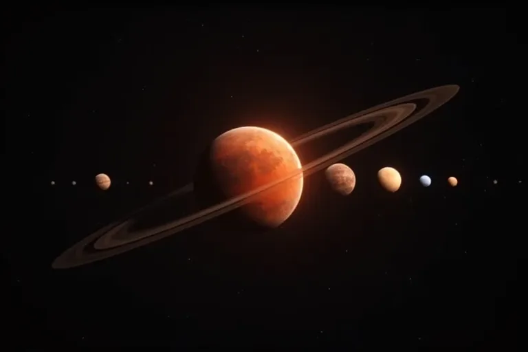 Så fungerar Mars i solsystemet 3 Mars på sin bana runt solen i en lugn och realistisk rymdillustration