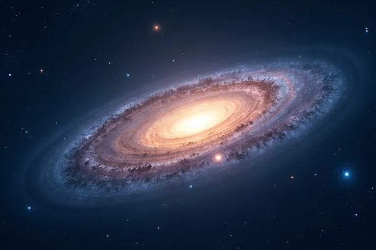 Så fungerar galaxer – enkelt förklarat för nybörjare 4 Djuprymdsbild av en spiralgalax med mörka stoftband