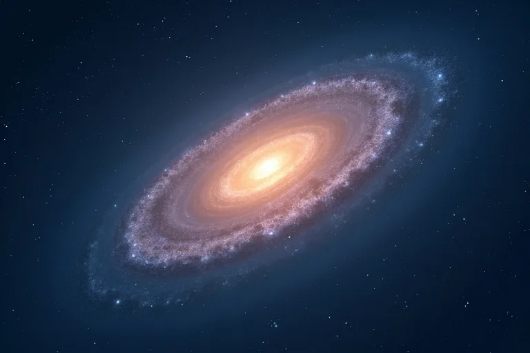Så fungerar galaxer – enkelt förklarat för nybörjare 3 Ljus galaxkärna med svaga spiralarmar i rymden