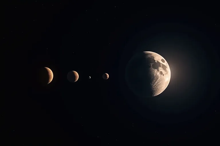 Månen som tydligt himlaobjekt i en lugn och realistisk astronomibild