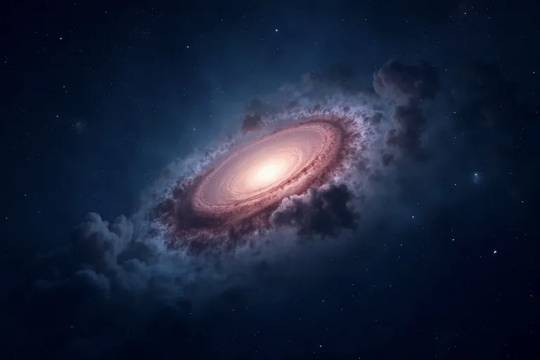 Mörk natthimmel med svag nebulosa i djupa rymden