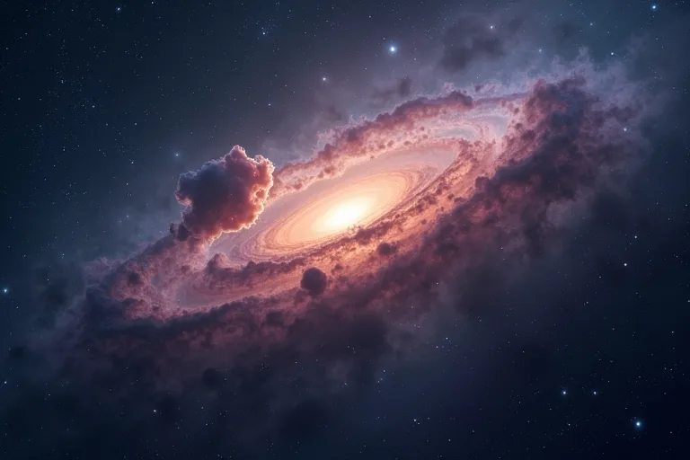 Detaljerad nebulosa i rymden med mjuka gasmoln och tydligt stjärnfält