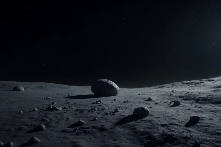 Vad betyder asteroiduppdrag för nybörjare? Så tolkar du rymdnyheterna 4 Asteroid med tydlig stenig struktur och en sond i närheten