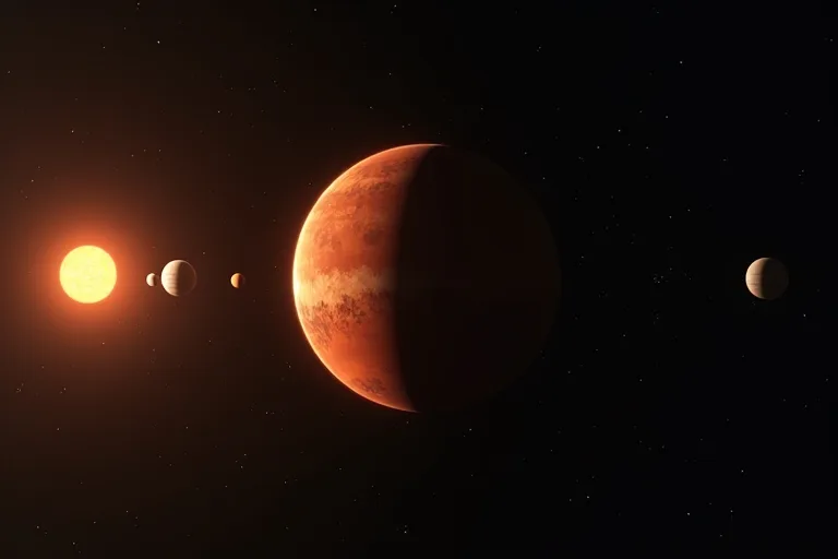 Mars markerad i solsystemets inre del med lugn, tydlig pedagogisk stil