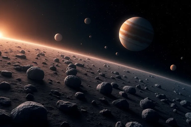 Solsystemets inre delar och asteroidbältet i översikt