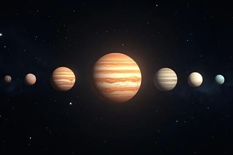 Närbild av Jupiter med tydliga färgband och den stora planetkroppen i rymden