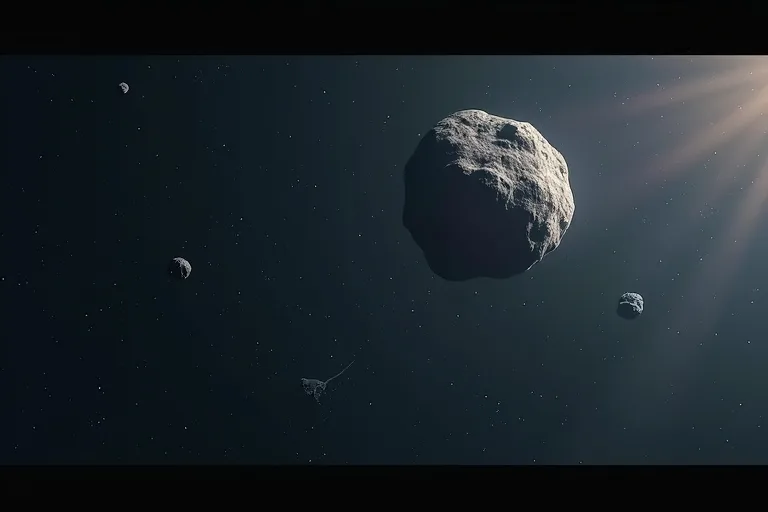 Asteroiduppdrag nära en liten asteroid med lugn observatoriekänsla