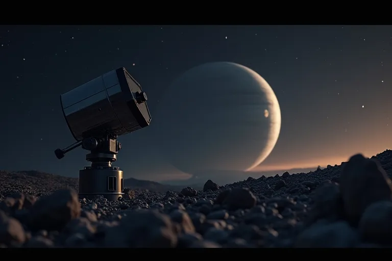 Närbild av ett observationsarbete med fokus på stjärna och möjlig exoplanet