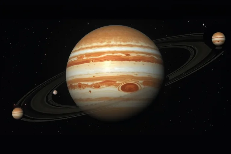 Jupiter med tydlig gasjättekaraktär i en naturlig och lugn rymdillustration