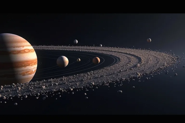 Förstå asteroidbältets plats mellan Mars och Jupiter, hur det hänger ihop med planeterna och varför det hjälper dig se solsystemet som en helhet.