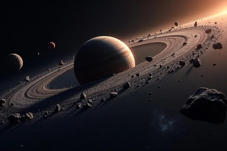 Asteroidbältet mellan Mars och Jupiter sett i sammanhang med de inre planeterna