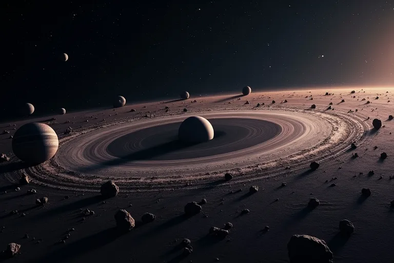 Asteroidbältets plats i solsystemet mellan Mars och Jupiter