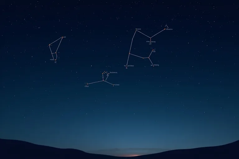 Tydliga stjärnmönster över en stilla natt himmel