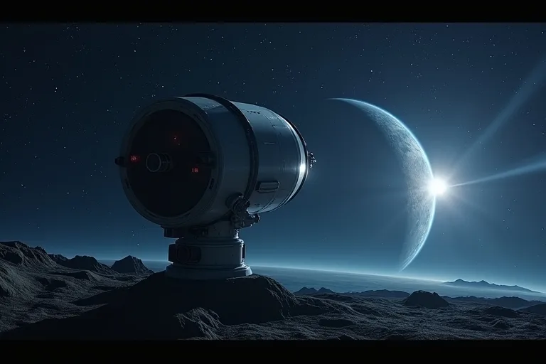 Närbild av teleskop och skärm som illustrerar hur exoplaneter upptäcks indirekt
