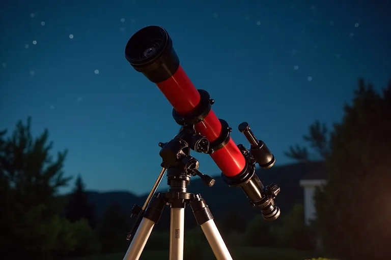 Närbild av Alt-Az-montering med teleskop och stativ för enkel observation